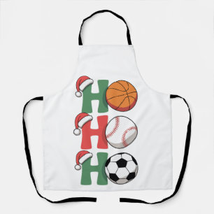 Delantal Ho Santa Navidad Baloncesto Béisbol Fútbol Navidad