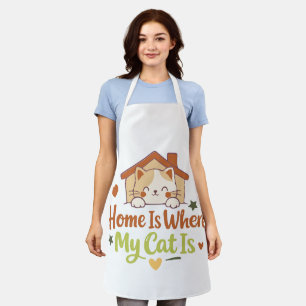 Delantal Hogar Es Donde Está Mi Gato Es Un Diseño De Cita D