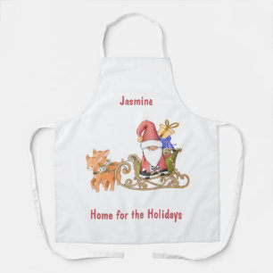 Delantal Hogar para las vacaciones Personalizado Santa Slei