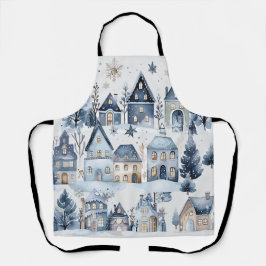 Delantal Hogares de Navidades de la Tierra del Invierno Cum