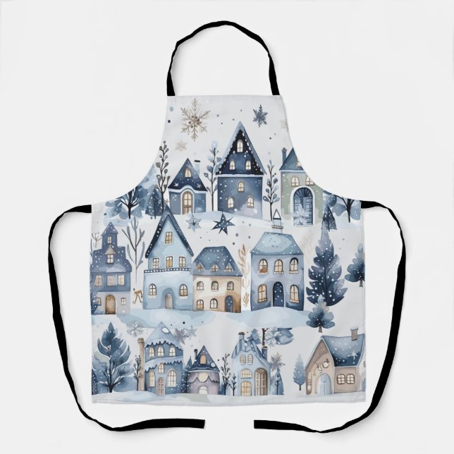 Delantal Hogares de Navidades de la Tierra del Invierno Cum (Anverso)