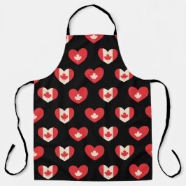 Delantal Hoja de arce canadiense, corazón