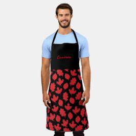 Delantal Hoja de arce canadiense, nombre modificable