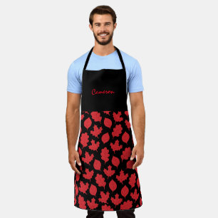 Delantal Hoja de arce canadiense, nombre modificable