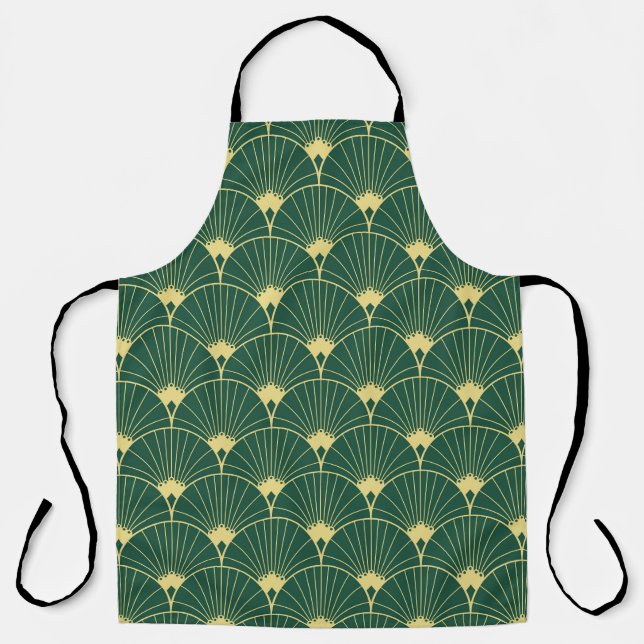 Delantal Hoja de palmera: patrón art deco. (Anverso)