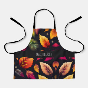 Delantal Hojas caídas de otoño Patrón arcoiris gradiente