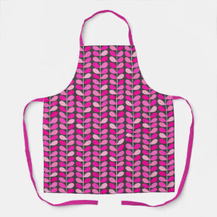 Delantal Hojas danesas de mediados de siglo, rosa fucsia y