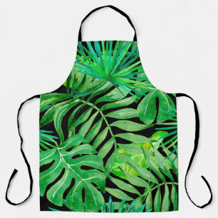 Delantal Hojas de acuarela tropical: Elegancia sin costura.