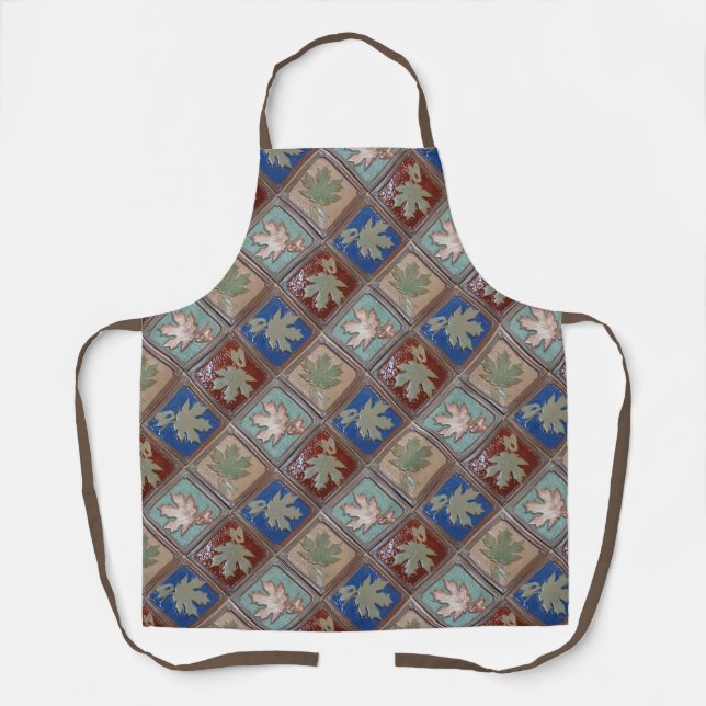 Delantal Hojas de arce coloridas impresas en Apron (Anverso)