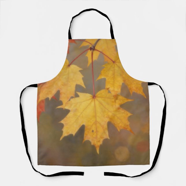 Delantal Hojas de Arce de Otoño Dorado (Anverso)