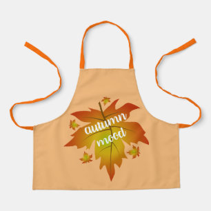 Delantal Hojas de arce en la tipografía de humor de otoño