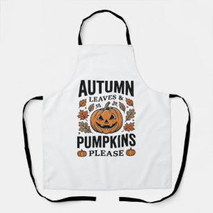 Delantal Hojas De Calabaza De Otoño Calabazas Por Favor Vin