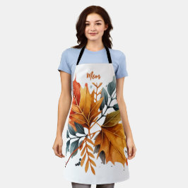 Delantal Hojas de color de otoño de acuarela