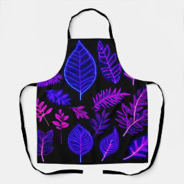 Delantal Hojas de neón en tonos rosados y morados