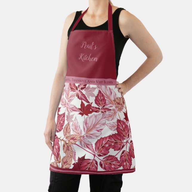 Delantal Hojas de otoño benditas y personalizadas del día d (in situ)