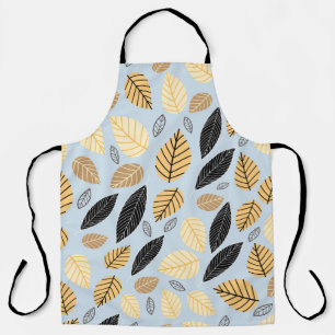 Delantal Hojas de otoño: fondo azul sin foco