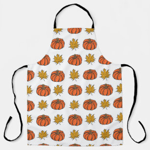 Delantal Hojas de otoño: Patrón de calabaza dibujada a mano