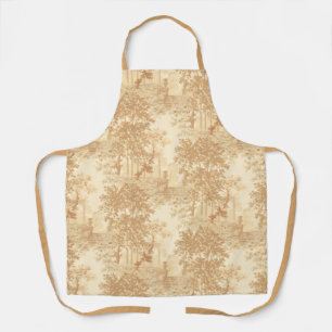 Delantal Hojas de paisajes azules vintage con Urnas y colum