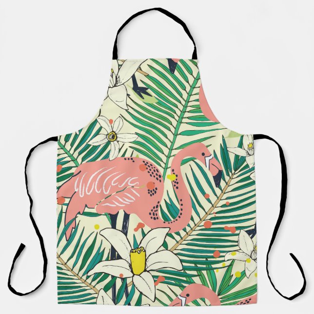 Delantal Hojas de palma de Flamingo: Vintage tropical (Anverso)