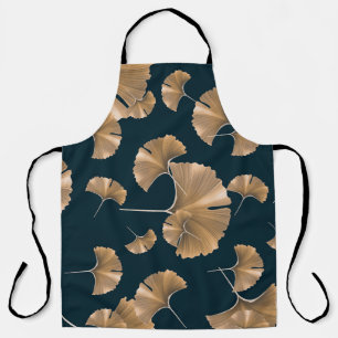 Delantal Hojas de palma de ginko tropical, patrón hawaiano.