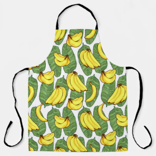 Delantal Hojas de plátano: Patrón de frutas tropicales