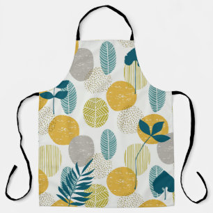 Delantal Hojas otoñales, patrón vintage sin costuras.