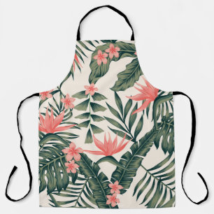 Delantal Hojas tropicales, alegres tapices de playa.