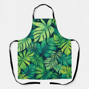Delantal Hojas Tropicales de Monstera Patrón de Jungla