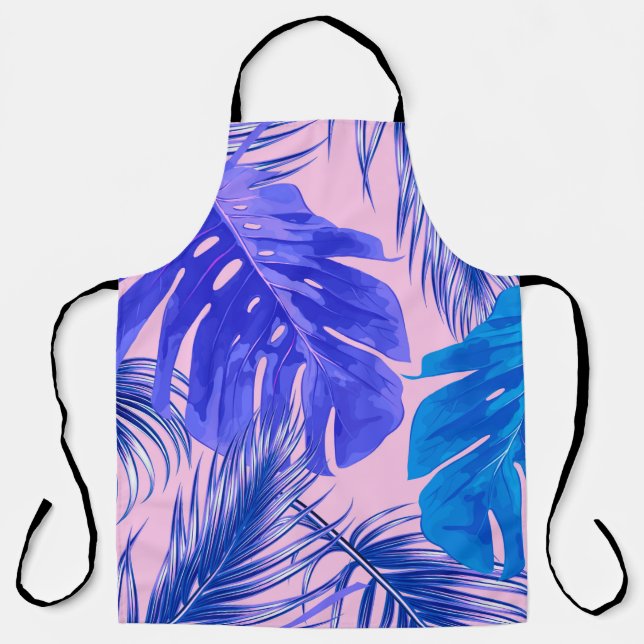 Delantal Hojas tropicales de palma, hojas de selva sin cost (Anverso)