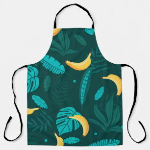 Delantal Hojas tropicales de palma Patrón de Seamless. Bana