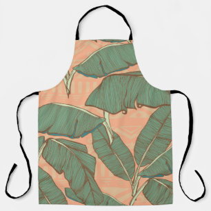 Delantal Hojas tropicales de palmera fondo transparente