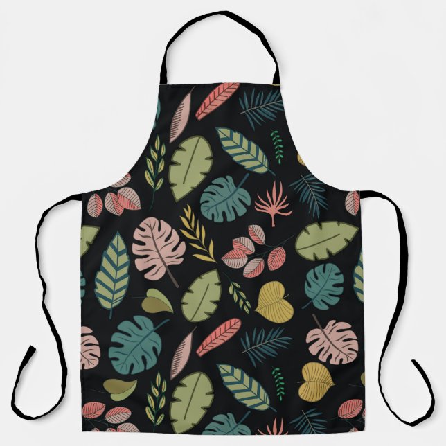 Delantal Hojas tropicales: Floral veraniega vintage (Anverso)