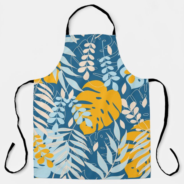 Delantal Hojas tropicales: jungla abstracta (Anverso)
