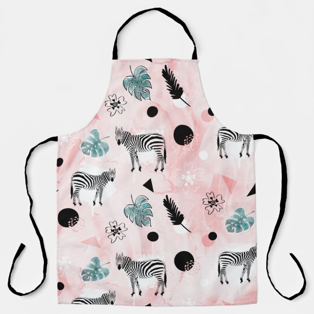 Delantal Hojas tropicales Patrón de centeno de cebada (Anverso)