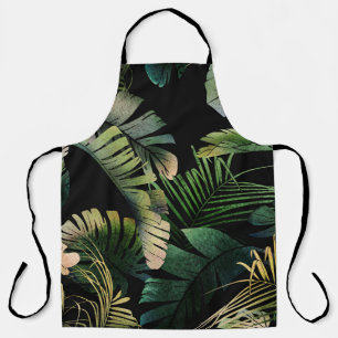 Delantal Hojas tropicales: veraniego floral sin foco