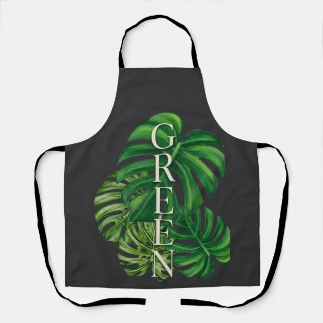 Delantal Hojas verdes de Monstera (Anverso)