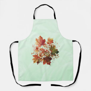 Delantal Hojas y flores de otoño en el arte de Bouquet en o