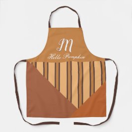 Delantal Hola Calabaza Monograma Nombre opcional Caída