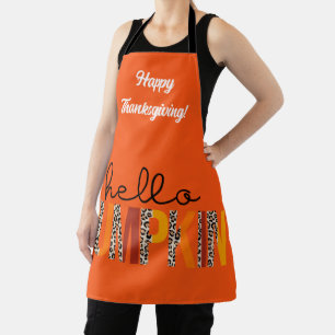 Delantal Hola Calabaza otoño Personalizar texto y color