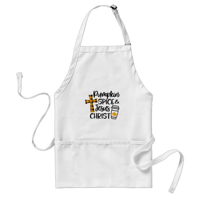 Delantal Hola Carne de Calabaza de Otoño y Jesucristo Cae C (Frente)