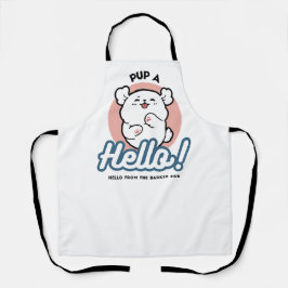 Delantal ¡Hola! - Diseño feliz de Personalizados de perros 
