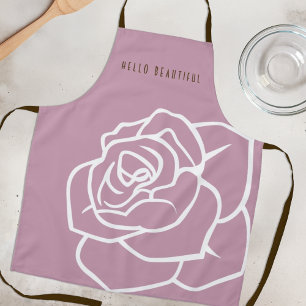 Delantal Hola hermosa - Moda moderna Rosa rosa