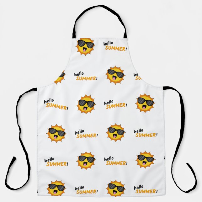Delantal Hola Sol de verano con gafas de sol (Anverso)