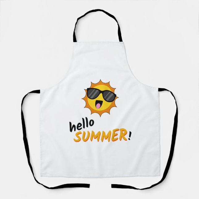 Delantal Hola Sol de verano con gafas de sol (Anverso)