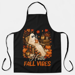 Delantal Hola Vibraciones de Otoño Fantasma Lindo Calabaza