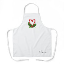 Holiday Candy Cane Heart Modern Custom Name