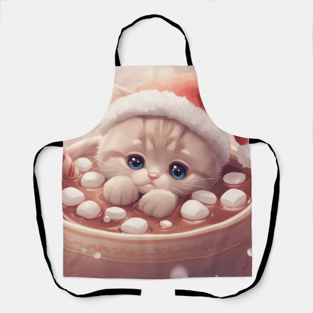 Delantal “Holiday Cocoa Kitty Apron" The Cutest Christmas  (Anverso)