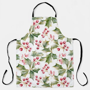 Delantal Holly Berry Navidad Apron