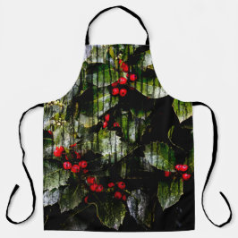 Delantal Holly Berry por todo el papel Apron