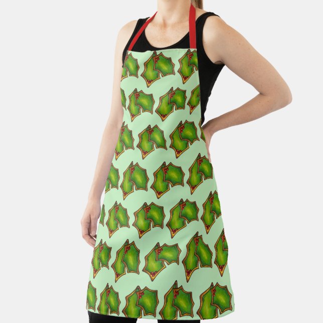 Delantal Holly escarcha deja Navidades de galletas de azúca (in situ)